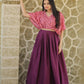 Jyoti Fashion Women's Wine Printed with Sequins Chinon Anarkali Dress | Swadesiicart