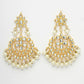 NVR Women's Gold-Polished Kundan Chandbali Earrings | Swadesiicart