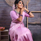 DEIANA'S Beautiful Designer Golden zari Soft Lichi Silk Saree - Baby pink - Swadesiicart
