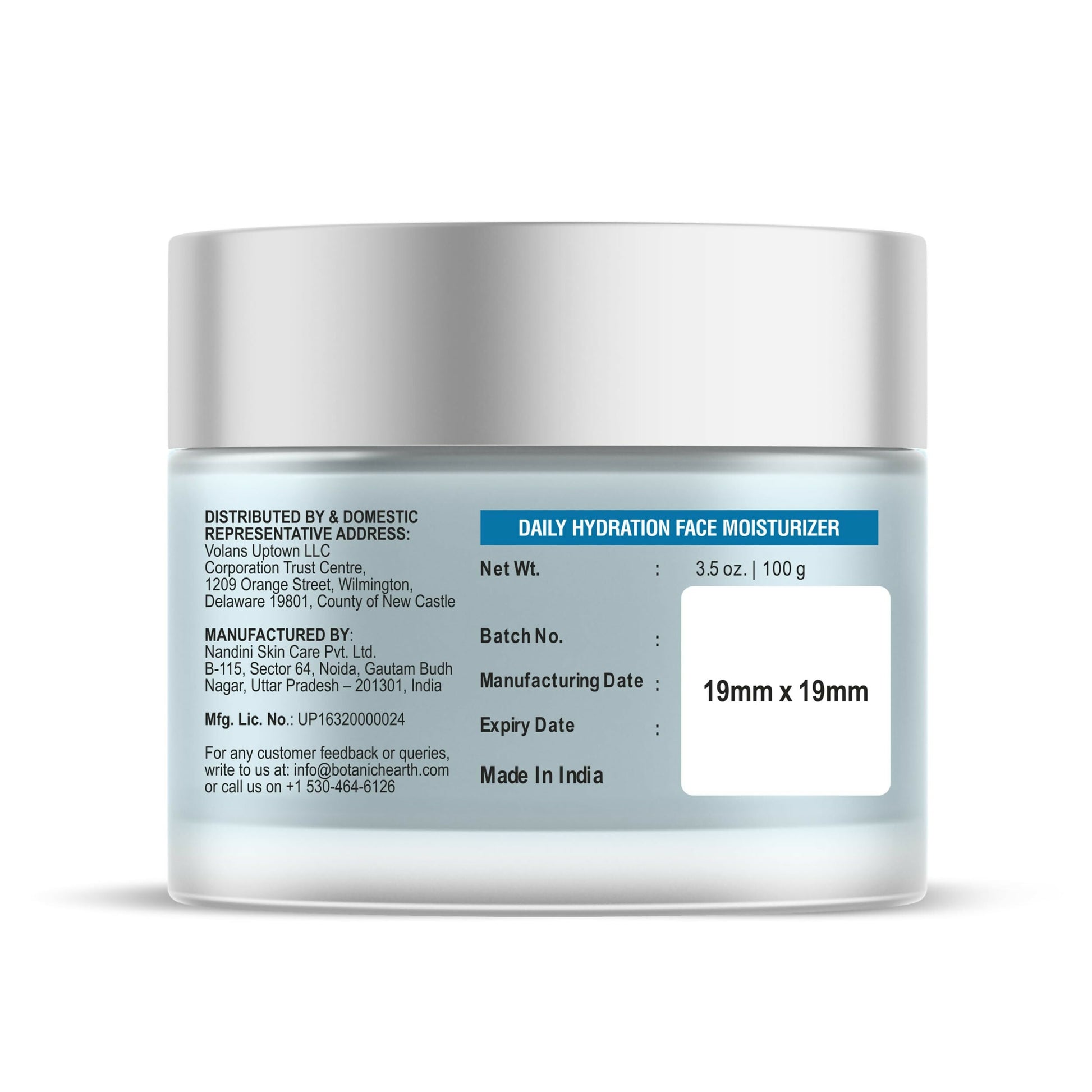 Botanic Hearth Daily Hydration Moisturizer for Face with Hyaluronic Acid & Green Tea Extract