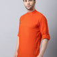 Even Apparels Orange Pure Cotton Men's Kurta With Side Placket | Swadesiicart