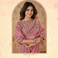 Pink Banarasi Crush Silk Thread, Sequence, Cord and jari Embroidered with Stone Work Saree - Mohmanthan Dakshika | Swadesiicart
