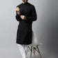 Even Apparels Black Color Linen Linen Men's Kurta With Side Placket (LN761) | Swadesiicart