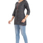 Snehal Creations Novel Navy Blue Rayon Short Kurti Tunic Top - Swadesiicart