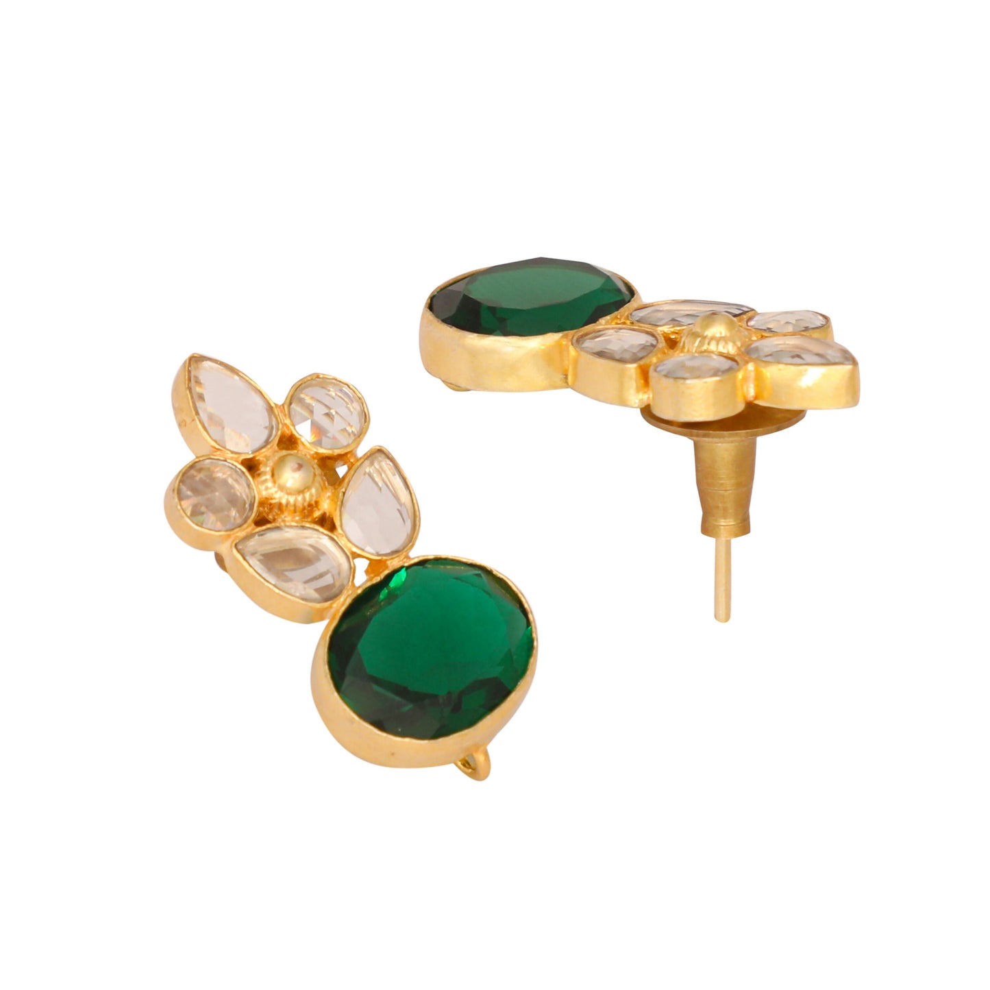 Nuyug 22K Gold Plated Verdant Bloom Studs | Swadesiicart