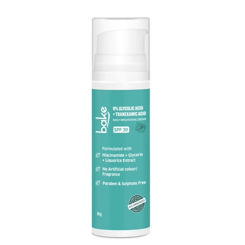 Bake 6% Glycolic + Tranexamic Acid Cream Spf 30 Pa+++ For Pigmentation & Daily Brightening Cream | Swadesiicart