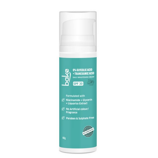 Bake 6% Glycolic + Tranexamic Acid Cream Spf 30 Pa+++ For Pigmentation & Daily Brightening Cream | Swadesiicart