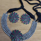 Mominos Fashion Johar Kamal Oxidised Silver-Plated Brass Finish Kundan Choker For Women (Multi) | Swadesiicart