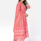 NOZ2TOZ Women Pink Anarkali Cotton Kurta With Pant & Dupatta (3pcs Set) - Swadesiicart