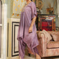 Janasya Lavender Silk Blend Yoke Embroidery Co-Ords - Swadesiicart
