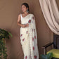 Vamsee Fana Off White Georgette Silk Saree - Swadesiicart