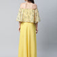 Ahalyaa Women Crepe Printed Yellow Dress | Swadesiicart