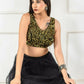 Amodini Designer Studio Women's Velvet Golden Sleeveless Blouse