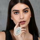 Joban Fashion Women Round Shape Silver Tone Ring | Swadesiicart