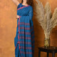 Very Much Indian Handloom Pure Cotton Saree With Sleek Border - Daisy Blue | Swadesiicart
