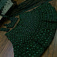 Jyoti Fashion Women's Dark Green Net Sequins with Dori & Thread Embroidered Designer Lehenga Choli Set | Swadesiicart