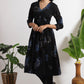 W for Woman Black Floral Printed Pure Cotton Kurta, Pants and Embroidered Dupatta Set