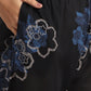 W for Woman Black Floral Printed Pure Cotton Kurta, Pants and Embroidered Dupatta Set