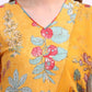 W for Woman Amber Yellow Floral Printed Modal Straight Kurta, Pants and Dupatta Set