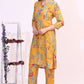 W for Woman Amber Yellow Floral Printed Modal Straight Kurta, Pants and Dupatta Set
