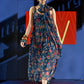 W for Woman Blue Floral Printed Chiffon Spaghetti Kurta, Pants and Dupatta Set
