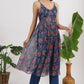 W for Woman Blue Floral Printed Chiffon Spaghetti Kurta, Pants and Dupatta Set