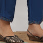 W for Woman Blue Floral Printed Chiffon Spaghetti Kurta, Pants and Dupatta Set