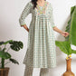 W for Woman White Lotus Printed Pure Cotton Kurta and Pants Co-ord Set
