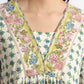 W for Woman White Lotus Printed Pure Cotton Kurta and Pants Co-ord Set