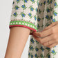W for Woman White Lotus Printed Pure Cotton Kurta and Pants Co-ord Set