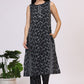 W for Woman Black Ikkat Pure Cotton Straight Kurta and Pants Co-ord Set