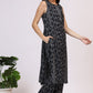 W for Woman Black Ikkat Pure Cotton Straight Kurta and Pants Co-ord Set