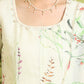 W for Woman Cream Floral Printed Kota Anarkali Kurta, Pants and Dupatta Set