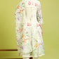 W for Woman Cream Floral Printed Kota Anarkali Kurta, Pants and Dupatta Set