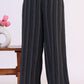 W for Woman Black Yarn Dyed Striped Sleeveless Top and Pants Co-ord Set