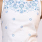 W for Woman White Checker Embroidered Straight Kurta and Flared Pants Co-ord Set