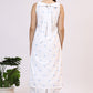 W for Woman White Checker Embroidered Straight Kurta and Flared Pants Co-ord Set