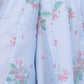W for Woman Blue Floral Printed Thread Embroidered Kota Flared Kurta, Flared Pant And Dupatta Set