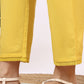 W for Woman Yellow Floral Printed Straight Kota Kurta and Pants Set
