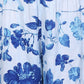 W for Woman Blue Floral Printed Rayon Lace Flared Kurta, Pants and Dupatta Set