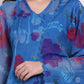 W for Woman Blue Floral Printed Organza Flared Kurta, Pants and Dupatta Set