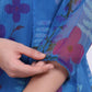 W for Woman Blue Floral Printed Organza Flared Kurta, Pants and Dupatta Set