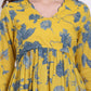 W for Woman Yellow Bold Floral Printed Pure Cotton Flared Kurta and Pants Co-ord Set