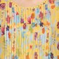 W for Woman Yellow Floral Print Lace Trim Flared Chiffon Kurta with Pant and Dupatta Set