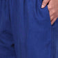 W for Woman Blue Floral Printed Beads Rayon Flax Straight Kurta And Straight Pant Set