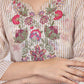 W for Woman Off-White Embroidered Straight Tissue Kurta with Straight Pant Set