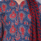 W for Woman Blue Printed Modal Straight Kurta, Pants and Dupatta Set