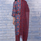 W for Woman Blue Printed Modal Straight Kurta, Pants and Dupatta Set