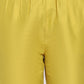 W for Woman Yellow Floral Printed Chanderi Straight Kurta, Pants and Dupatta Set