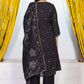 W for Woman Black Embroidered A-Line Kurta with Straight Pant and Dupatta Set